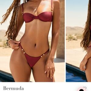 Oh Polly Bead-Embellished Cheeky Bikini